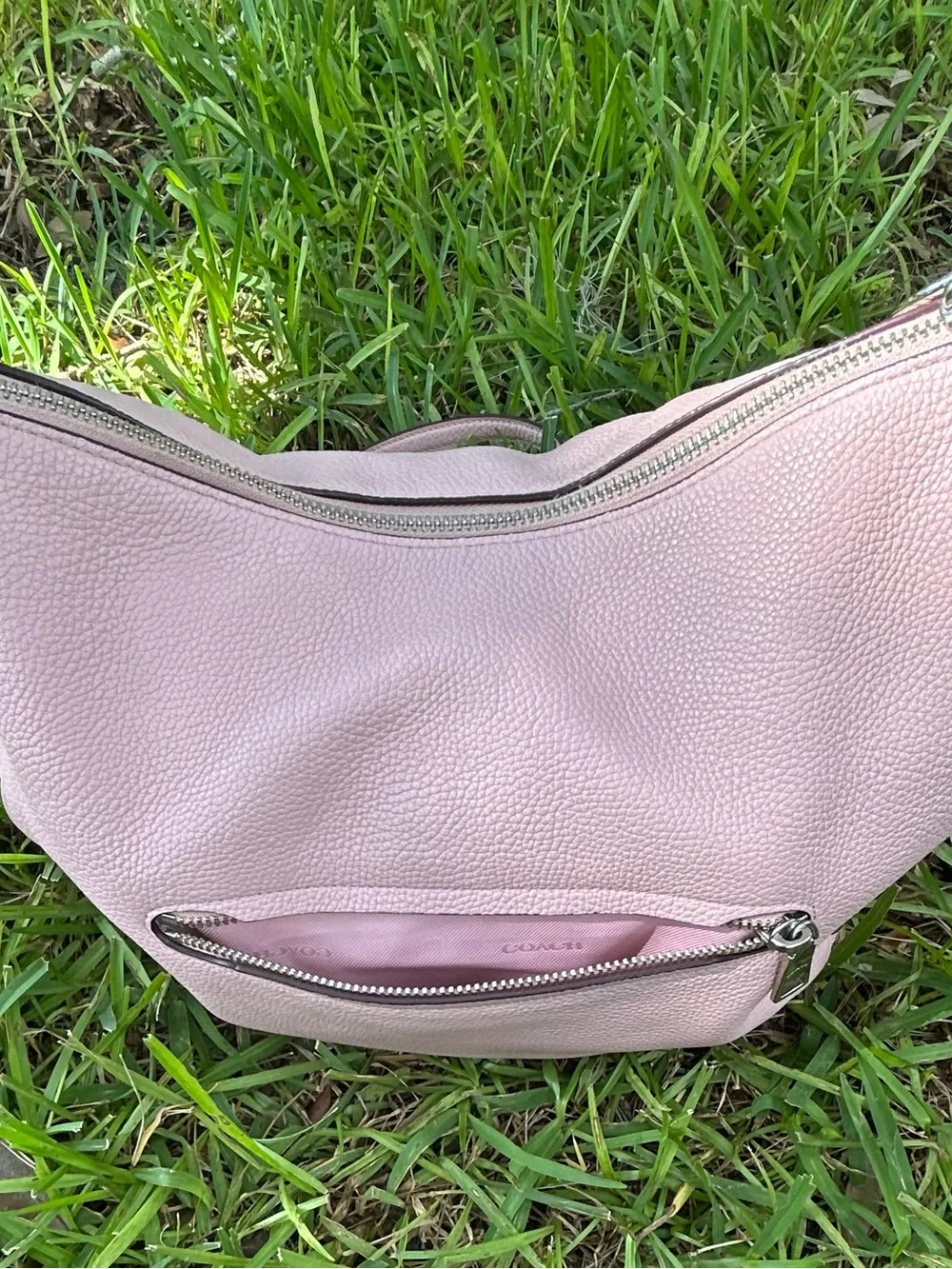 Coach Pebbled Sutton Leather Hobo Bag - Light Pink